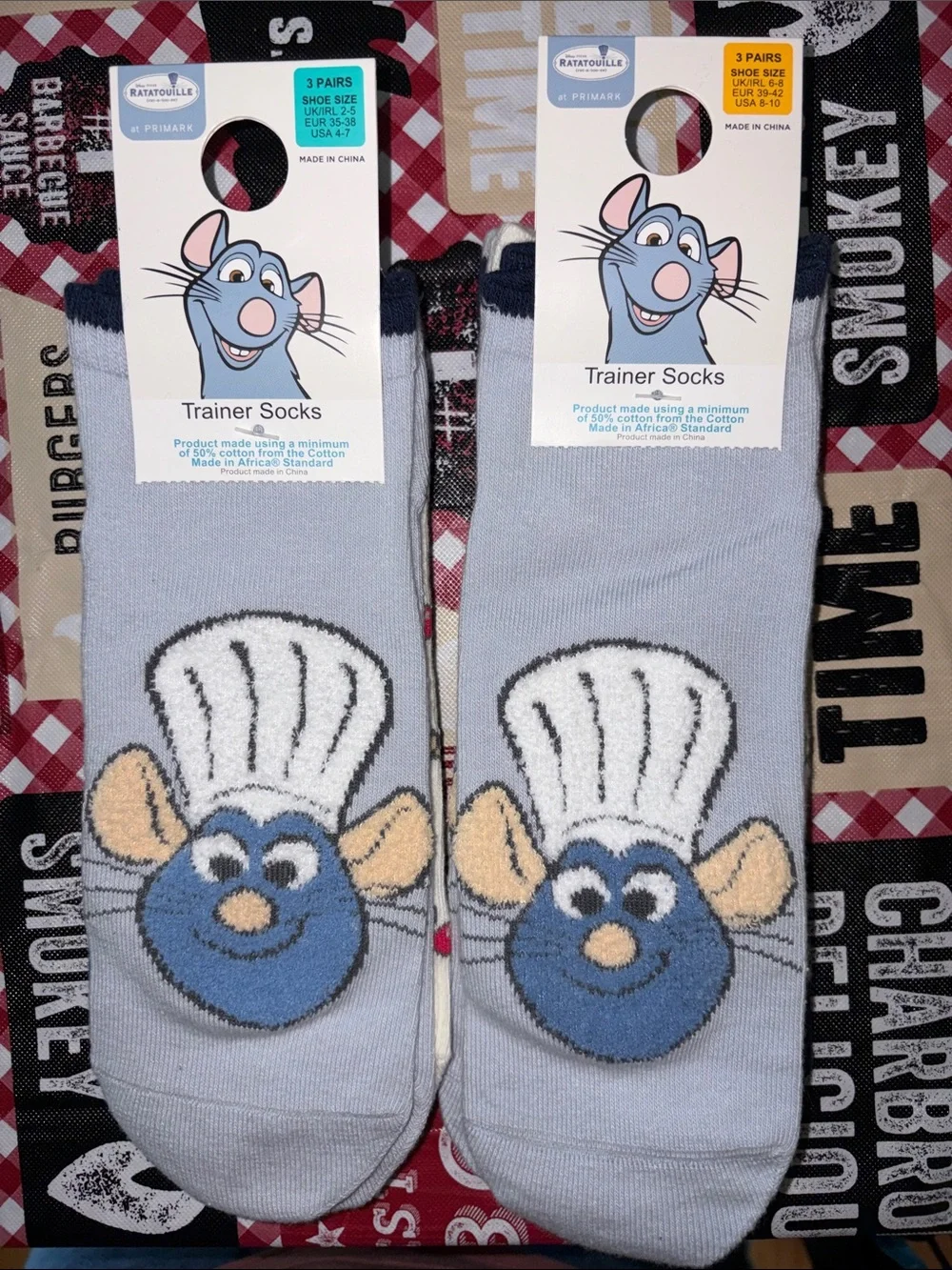 1 Disney remy ratatouille Womens Trainer Socks size 4-7 or 8-10